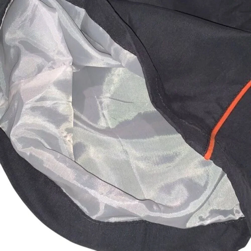 Women's Black Athletic Track Pants W/ Orange Stripe Elastic Waist Size XL Polyes - Picture 5 of 10